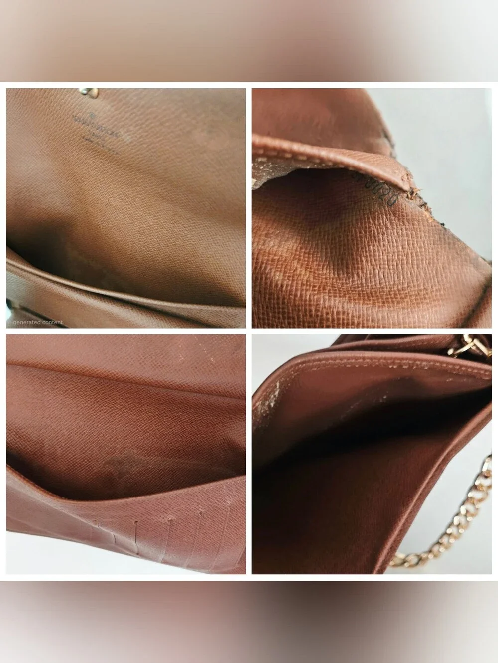 Authentic LOUIS VUITTON LV Monogram Wallet Clutch Card Holder Crossbody WOC‎ - Picture 12 of 13